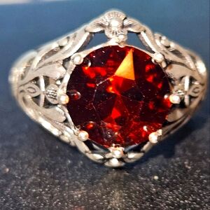 New without tags, red And Silver Tone Size 8 -9 Ring